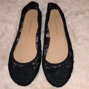 NWOT Black Lace Ballet Flats